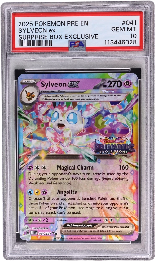 2025 Pokemon Pre En-Prismatic Evolutions #041 Sylveon Ex Surprise Box Exclusive