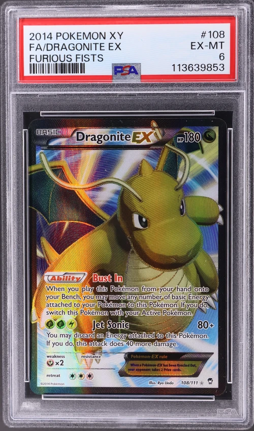 2014 Pokemon Xy Furious Fists #108 Full Art / Dragonite Ex