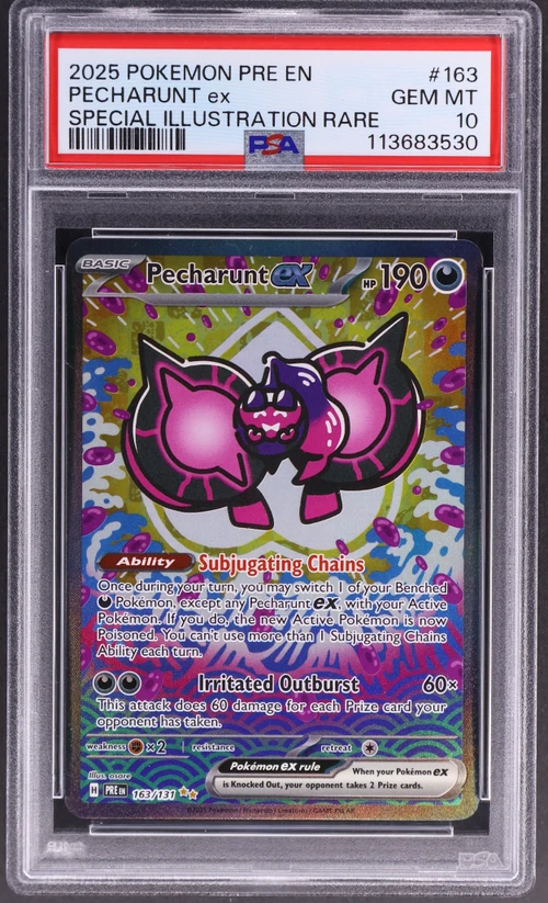 2025 Pokemon Pre En-Prismatic Evolutions #163 Pecharunt Ex Special Illustration Rare