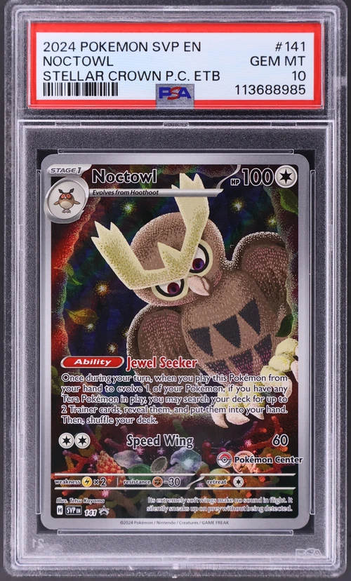 2024 Pokemon Svp En-Sv Black Star Promo #141 Noctowl Stellar Crown Pokemon Center Elite Trainer Box