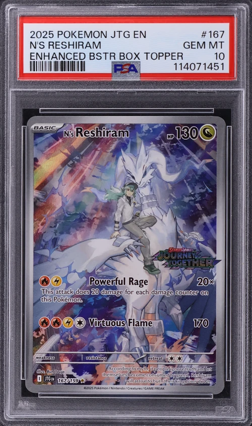 2025 Pokemon Jtg En-Journey Together #167 N's Reshiram Enhanced Booster Box Topper