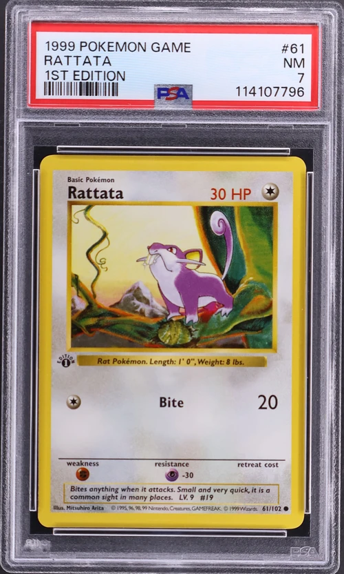 1999 Pokemon Game #61 Rattata 1st Edition
