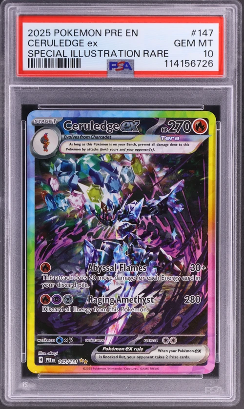 2025 Pokemon Pre En-Prismatic Evolutions #147 Ceruledge Ex Special Illustration Rare
