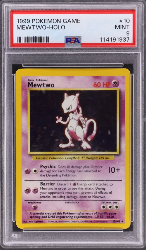 1999 Pokemon Game #10 Mewtwo-Holo