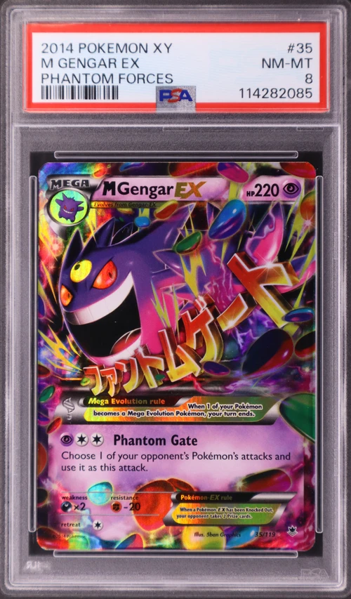 2014 Pokemon Xy Phantom Forces #35 M Gengar Ex