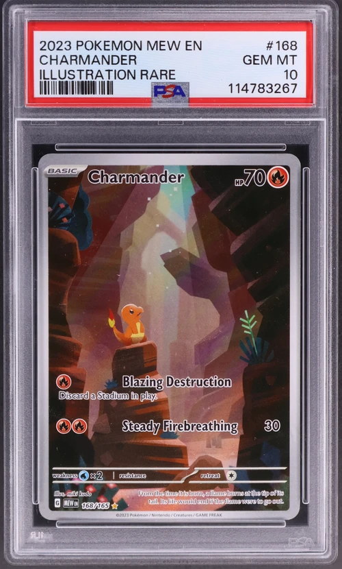2023 Pokemon Mew En-151 #168 Charmander Illustration Rare (PSA 10)