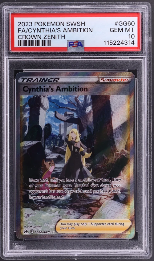 2023 Pokemon Sword and Shield Crown Zenith #GG60 Full Art / Cynthia's Ambition