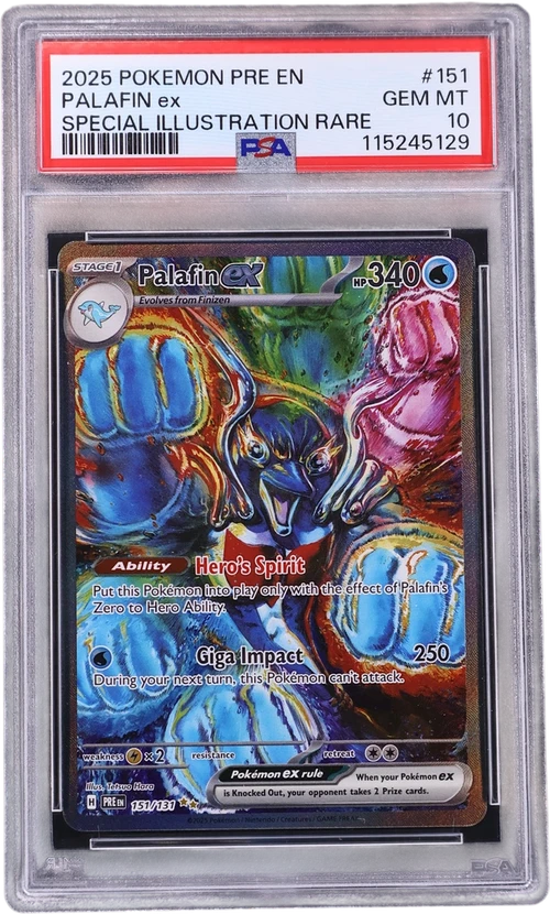 2025 Pokemon Pre En-Prismatic Evolutions #151 Palafin Ex Special Illustration Rare