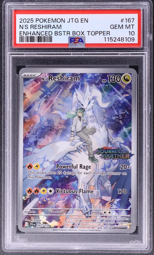 2025 Pokemon Jtg En-Journey Together #167 N's Reshiram Enhanced Booster Box Topper