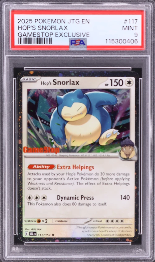2025 Pokemon Jtg En-Journey Together #117 Hop's Snorlax Gamestop Exclusive