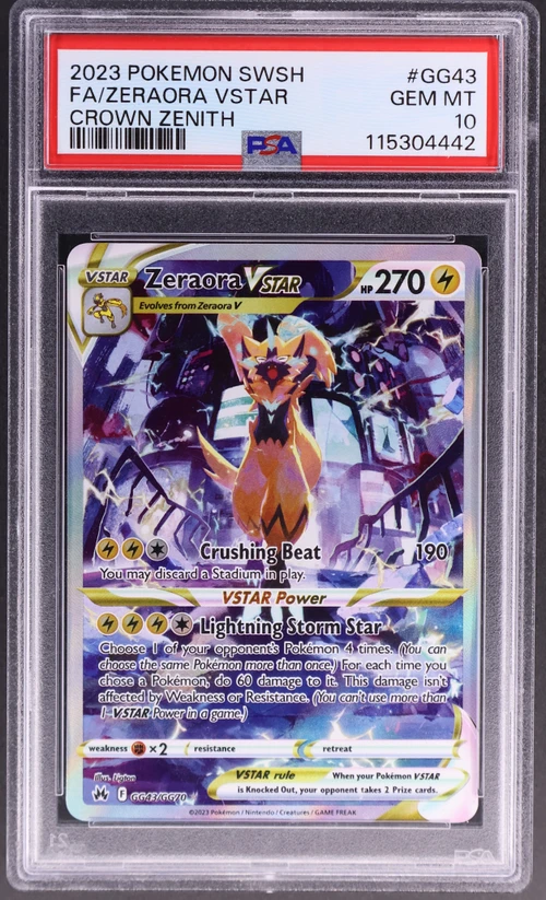 2023 Pokemon Sword and Shield Crown Zenith #GG43 Full Art / Zeraora Vstar