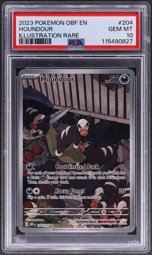 2023 Pokemon Obf En-Obsidian Flames #204 Houndour Illustration Rare