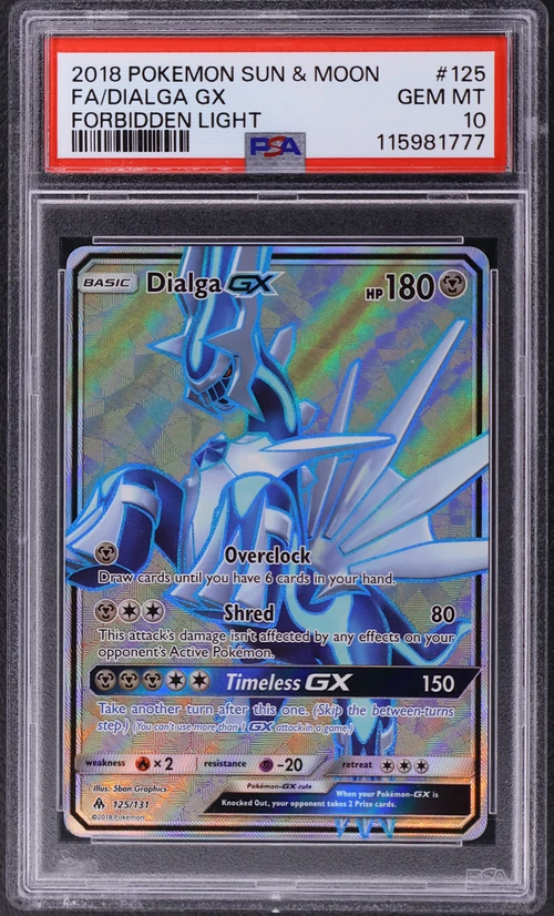 2018 Pokemon Sun & Moon Forbidden Light #125 Full Art / Dialga Gx