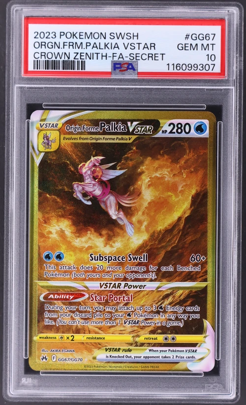 2023 Pokemon Sword and Shield Crown Zenith #GG67 Full Art / Origin Forme Palkia Vstar Secret