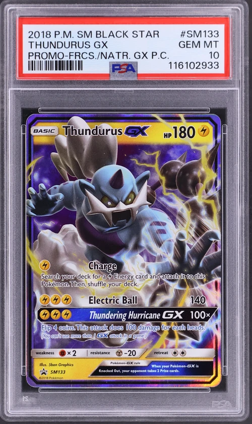 2018 Pokemon Sm Black Star Promo #SM133 Thundurus Gx Forces of Nature Gx Premium Collection