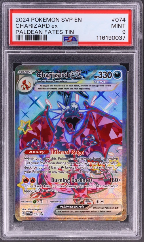 2024 Pokemon Svp En-Sv Black Star Promo #074 Charizard Ex Paldean Fates Tin