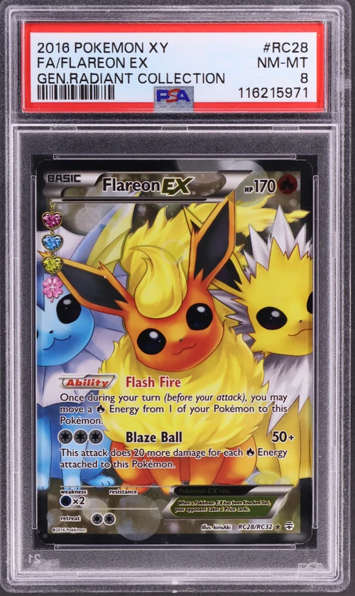 2016 Pokemon Xy Generations Radiant Collection #RC28 Full Art / Flareon Ex