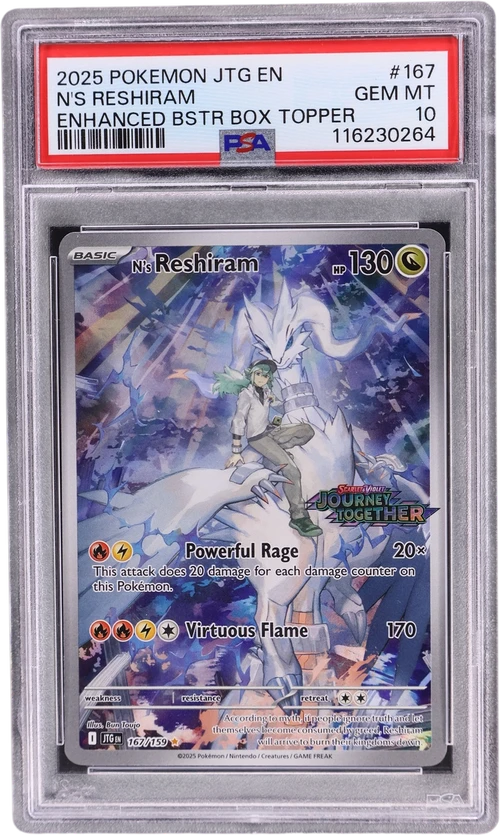 2025 Pokemon Jtg En-Journey Together #167 N's Reshiram Enhanced Booster Box Topper