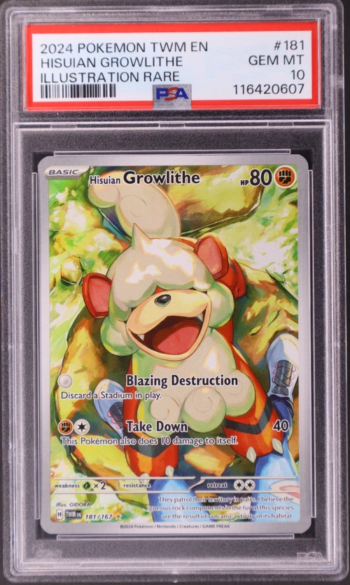 2024 Pokemon Twm En-Twilight Masquerade #181 Hisuian Growlithe Illustration Rare