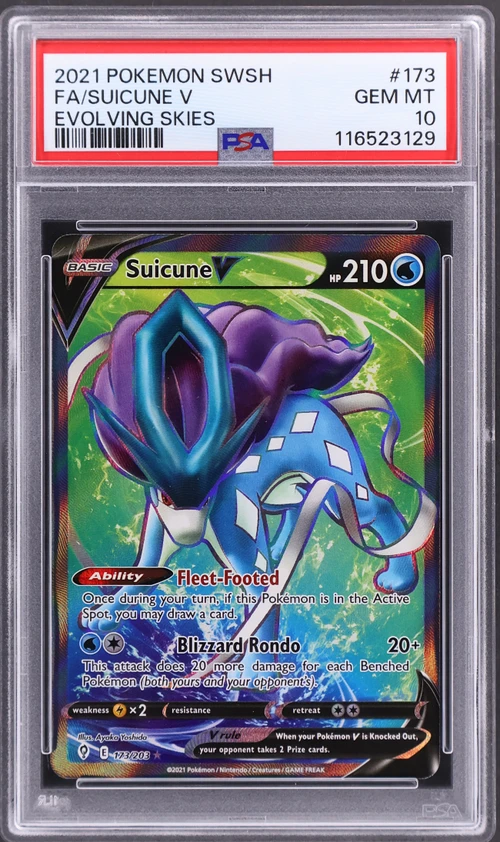 2021 Pokemon Sword & Shield Evolving Skies #173 Full Art / Suicune V