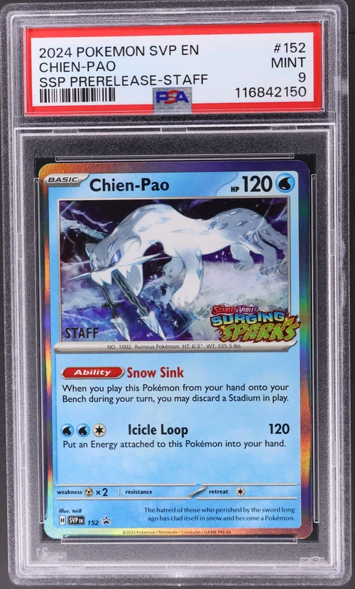 2024 Pokemon Svp En-Sv Black Star Promo #152 Chien-Pao Surging Sparks Prerelease-Staff