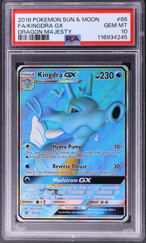 2018 Pokemon Sun & Moon Dragon Majesty #66 Full Art / Kingdra Gx
