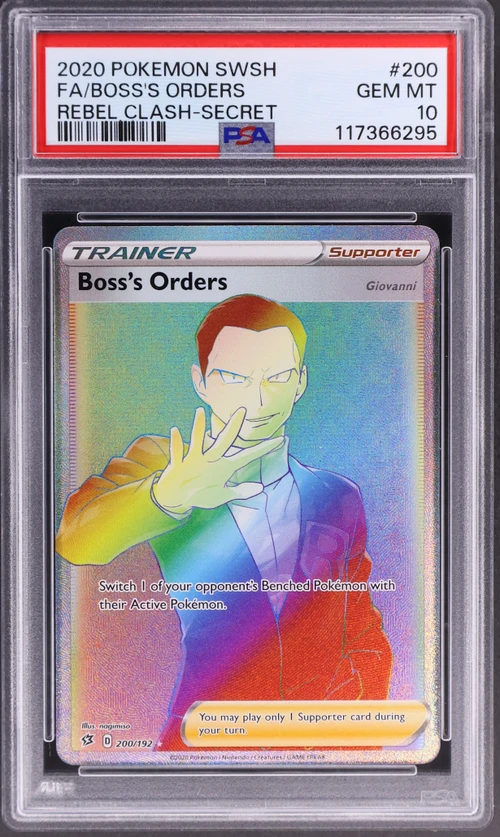 2020 Pokemon Sword & Shield Rebel Clash #200 Full Art / Boss's Orders Secret