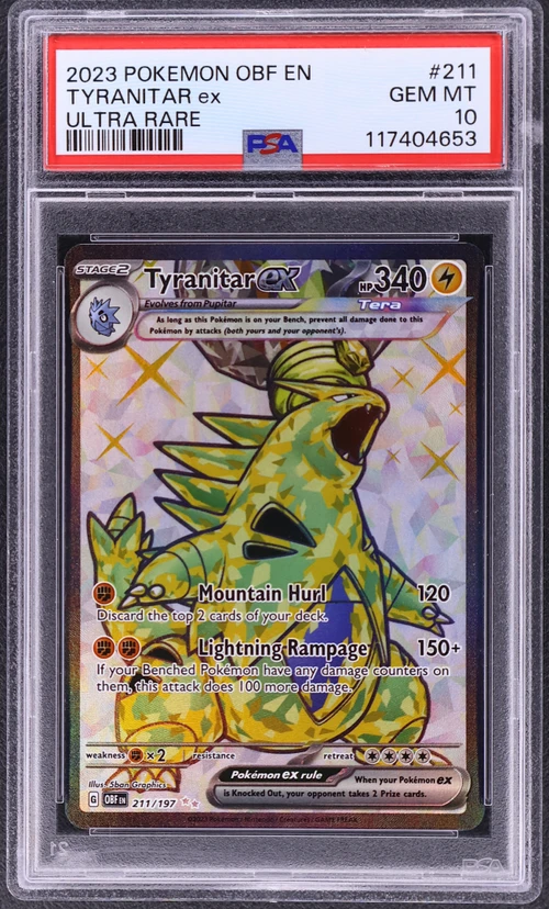 2023 Pokemon Obf En-Obsidian Flames #211 Tyranitar Ex Ultra Rare