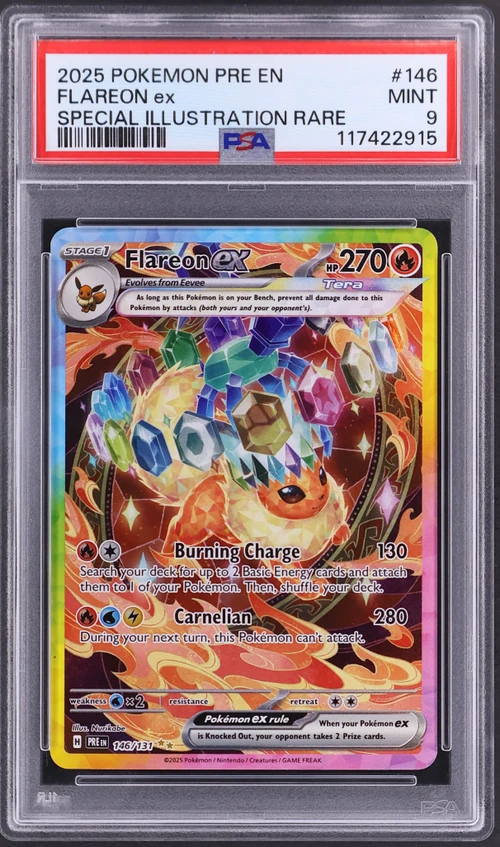 2025 Pokemon Pre En-Prismatic Evolutions #146 Flareon Ex Special Illustration Rare