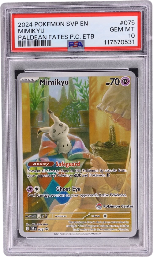 2024 Pokemon Svp En-Sv Black Star Promo #075 Mimikyu Paldean Fates Pokemon Center Elite Trainer Box