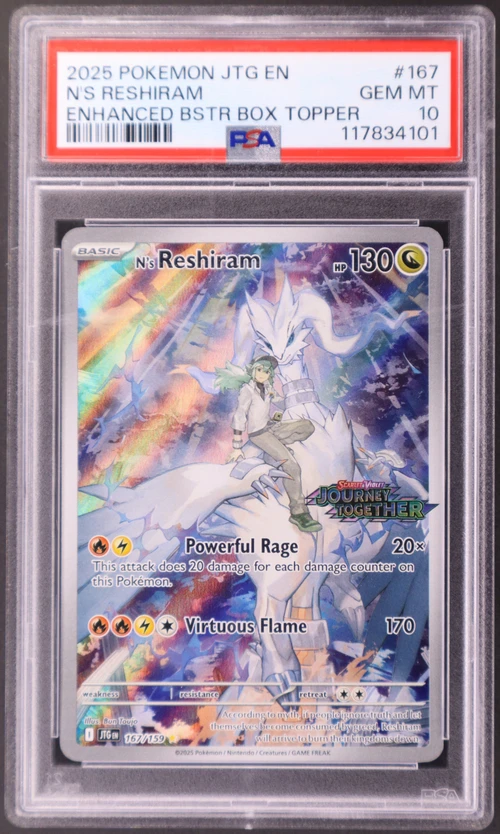 2025 Pokemon Jtg En-Journey Together #167 N's Reshiram Enhanced Booster Box Topper