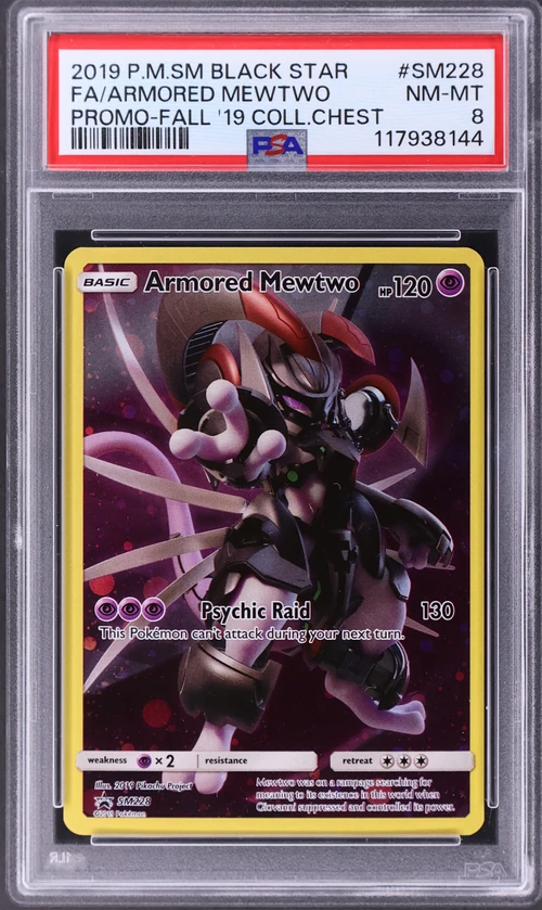 2019 Pokemon Sm Black Star Promo #SM228 Full Art / Armored Mewtwo Fall 2019 Collector Chest
