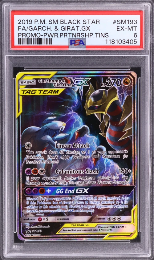2019 Pokemon Sm Black Star Promo #SM193 Full Art / Garchomp & Giratina Gx Power Partnership Tins