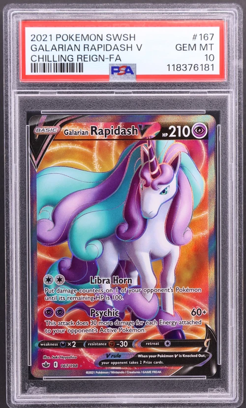 2021 Pokemon Sword & Shield Chilling Reign #167 Full Art / Galarian Rapidash V