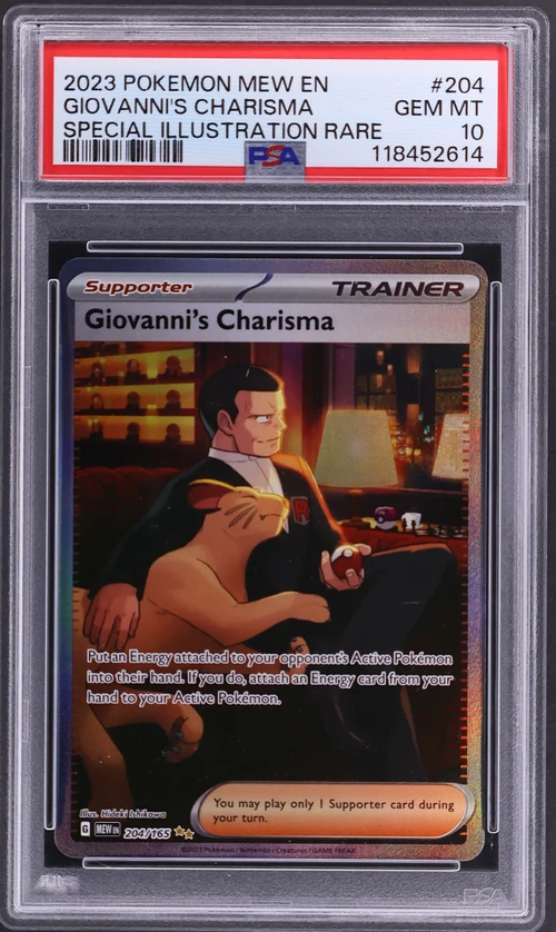 2023 Pokemon Mew En-151 #204 Giovanni's Charisma Special Illustration Rare
