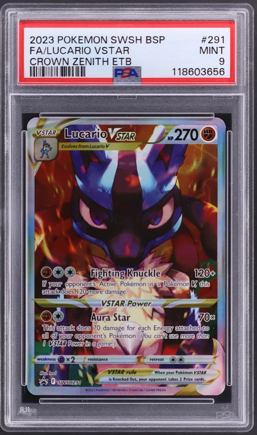 2023 Pokemon Swsh Black Star Promo #291 Full Art / Lucario Vstar Crown Zenith Elite Trainer Box
