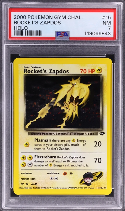 2000 Pokemon Gym Challenge #15 Rocket's Zapdos Holo