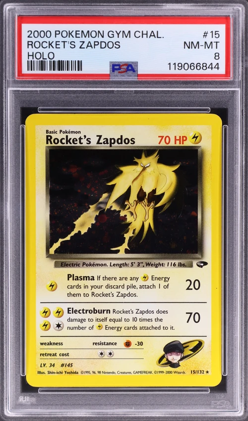 2000 Pokemon Gym Challenge #15 Rocket's Zapdos Holo