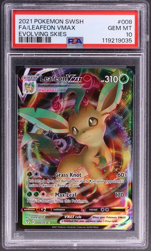 2021 Pokemon Sword & Shield Evolving Skies #008 Full Art / Leafeon Vmax