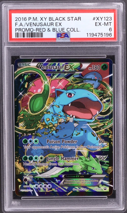2016 Pokemon Xy Black Star Promo #XY123 Full Art / Venusaur Ex Red & Blue Collection