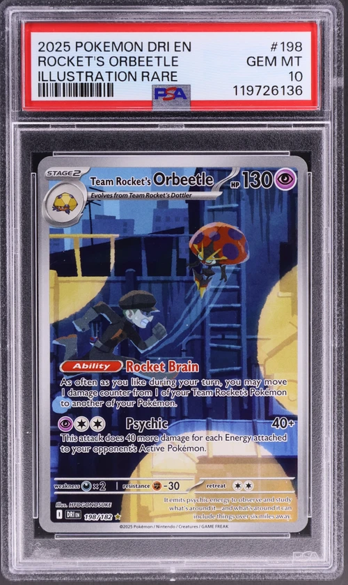 2025 Pokemon Dri En-Destined Rivals #198 Team Rocket's Orbeetle Illustration Rare