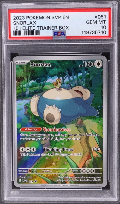 2023 Pokemon Svp En-Sv Black Star Promo #051 Snorlax 151 Elite Trainer Box