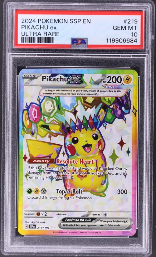 2024 Pokemon Ssp En-Surging Sparks #219 Pikachu Ex Ultra Rare