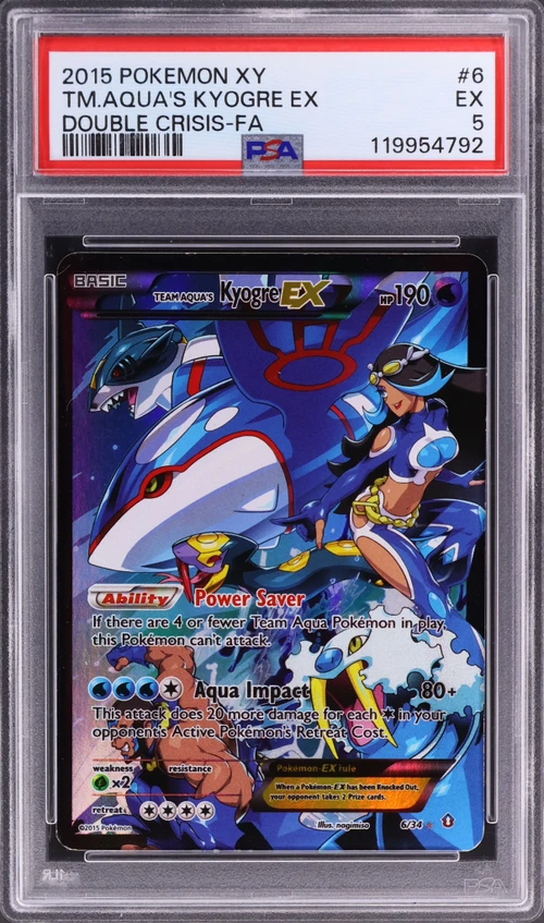 2015 Pokemon Xy Double Crisis #6 Full Art / Team Aqua's Kyogre Ex