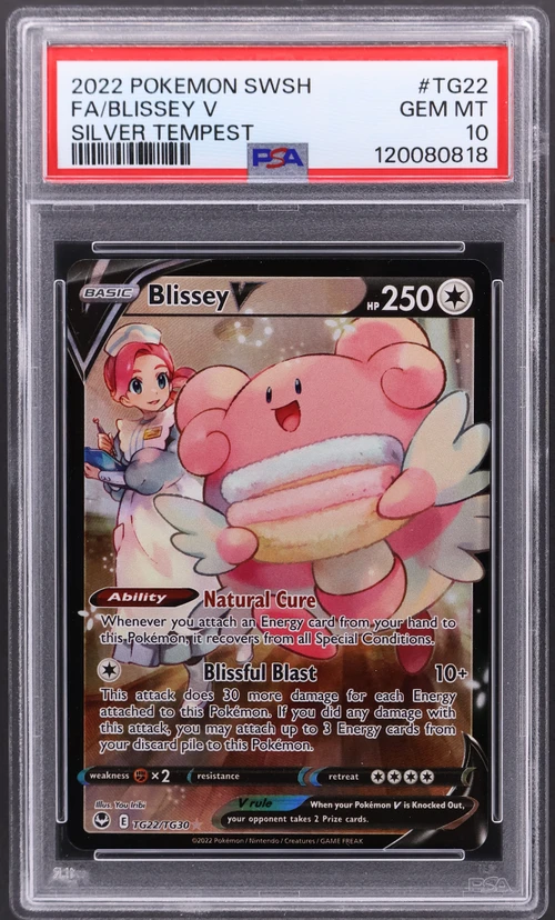 2022 Pokemon Sword & Shield Silver Tempest #TG22 Full Art / Blissey V