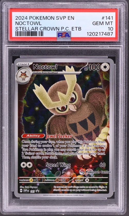 2024 Pokemon Svp En-Sv Black Star Promo #141 Noctowl Stellar Crown Pokemon Center Elite Trainer Box