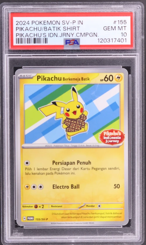 2024 Pokemon Indonesian Sv-P Promo #155 Pikachu in Batik Shirt Pikachu's Indonesia Journey Campaign