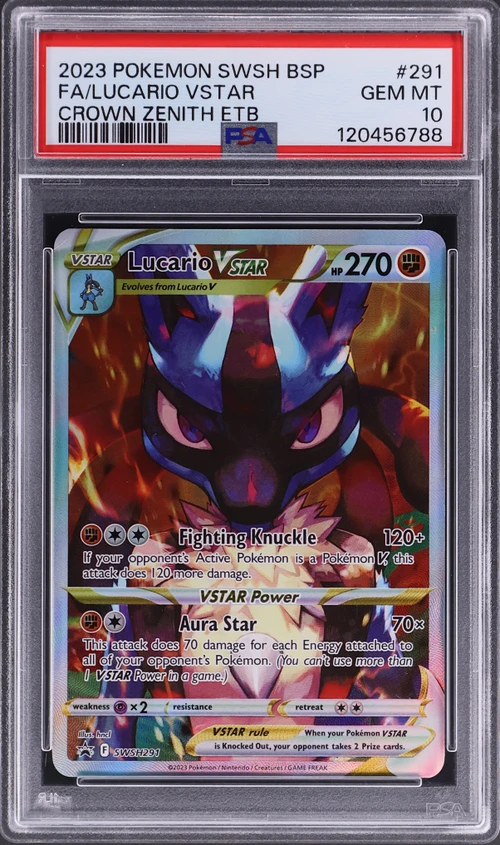 2023 Pokemon Swsh Black Star Promo #291 Full Art / Lucario Vstar Crown Zenith Elite Trainer Box