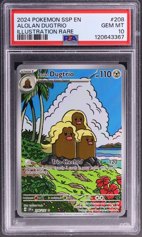 2024 Pokemon Ssp En-Surging Sparks #208 Alolan Dugtrio Illustration Rare