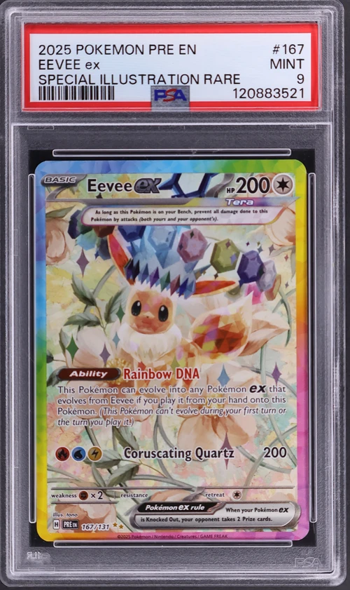 2025 Pokemon Pre En-Prismatic Evolutions #167 Eevee Ex Special Illustration Rare